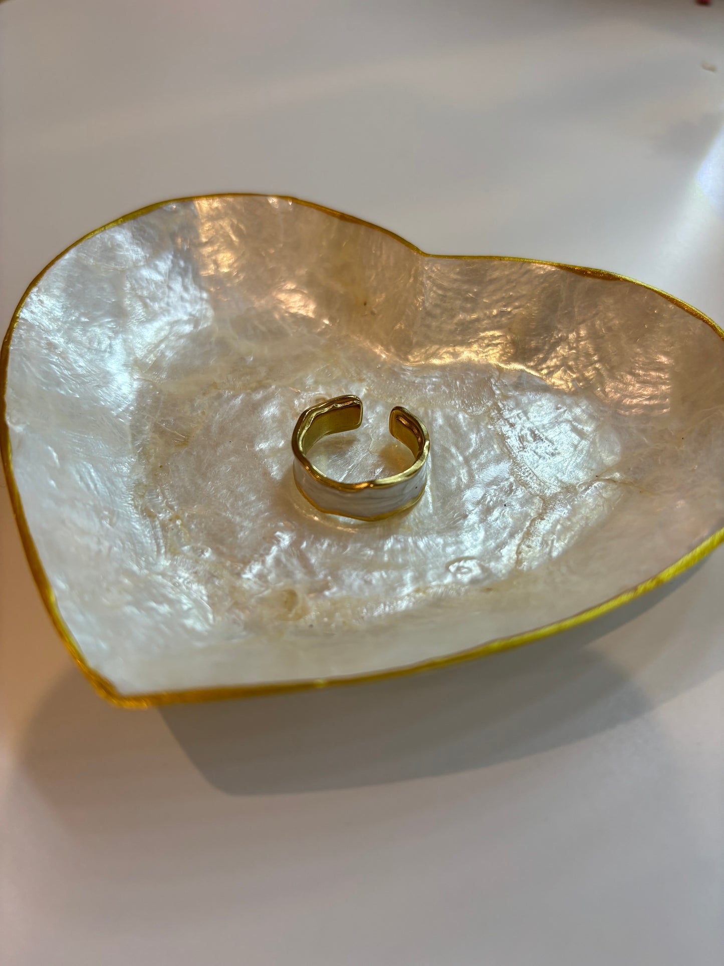 White chunk ring