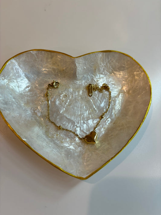 gold heart bracelet